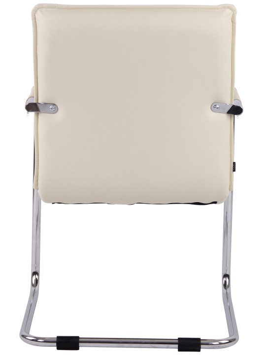 Besøgsstol Gandia imiteret læder krom, creme Besøgsstol Gandia imiteret læder krom, creme