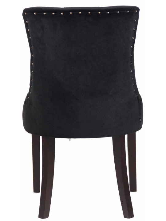 Sæt med 4 spisestuestole Aberdeen fløjl antik, sort