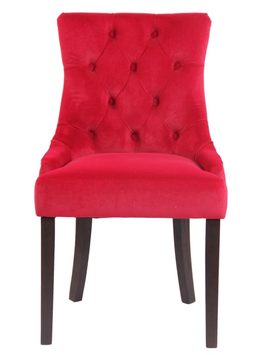 Sæt med 4 spisestuestole Aberdeen fløjl antik, rød