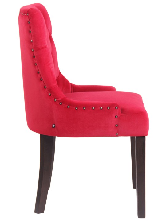 Sæt med 4 spisestuestole Aberdeen fløjl antik, rød