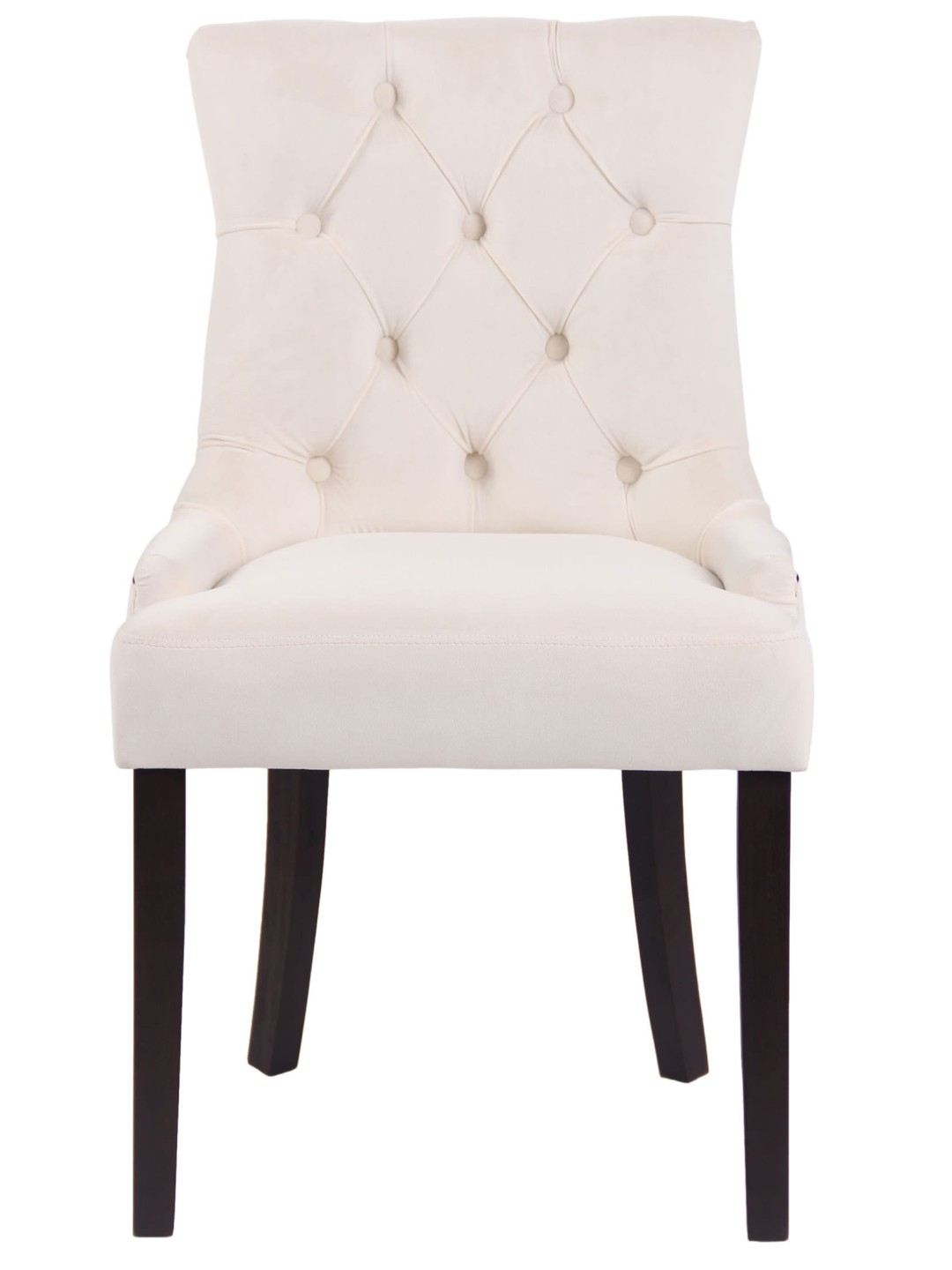 Sæt med 4 spisestuestole Aberdeen fløjl antik, creme