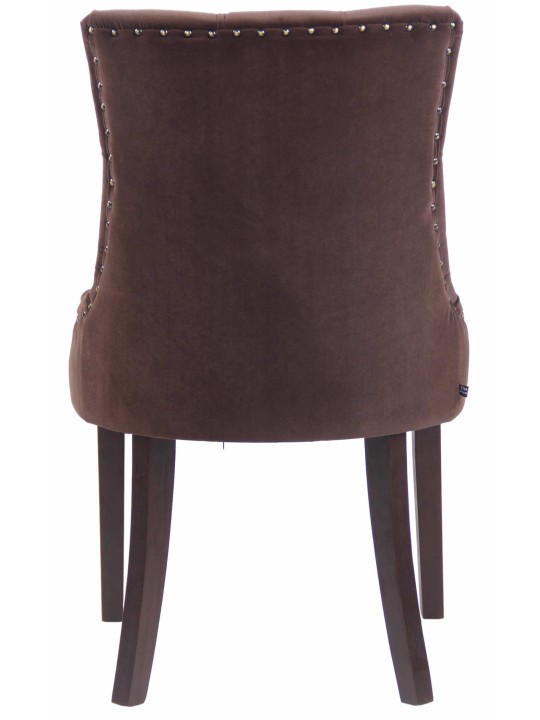 Sæt med 4 spisestuestole Aberdeen fløjl antik, brun