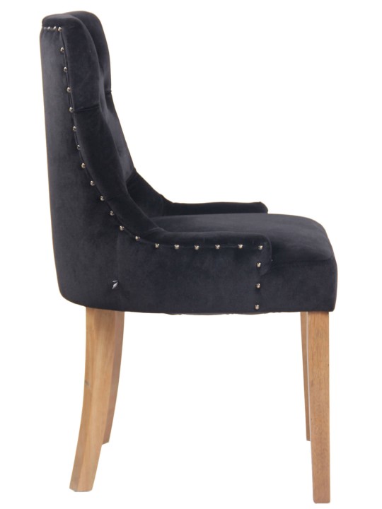 Sæt med 4 spisestuestole Aberdeen fløjl antique-light, sort