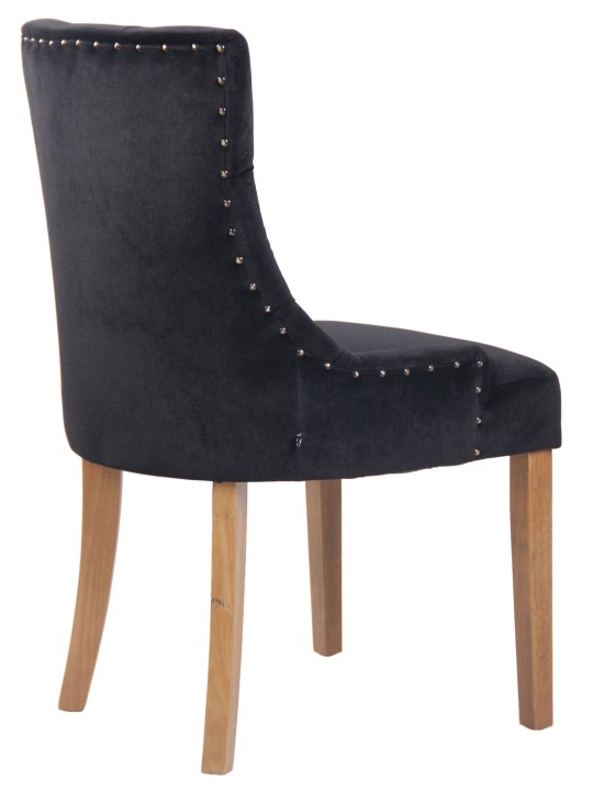 Sæt med 4 spisestuestole Aberdeen fløjl antique-light, sort