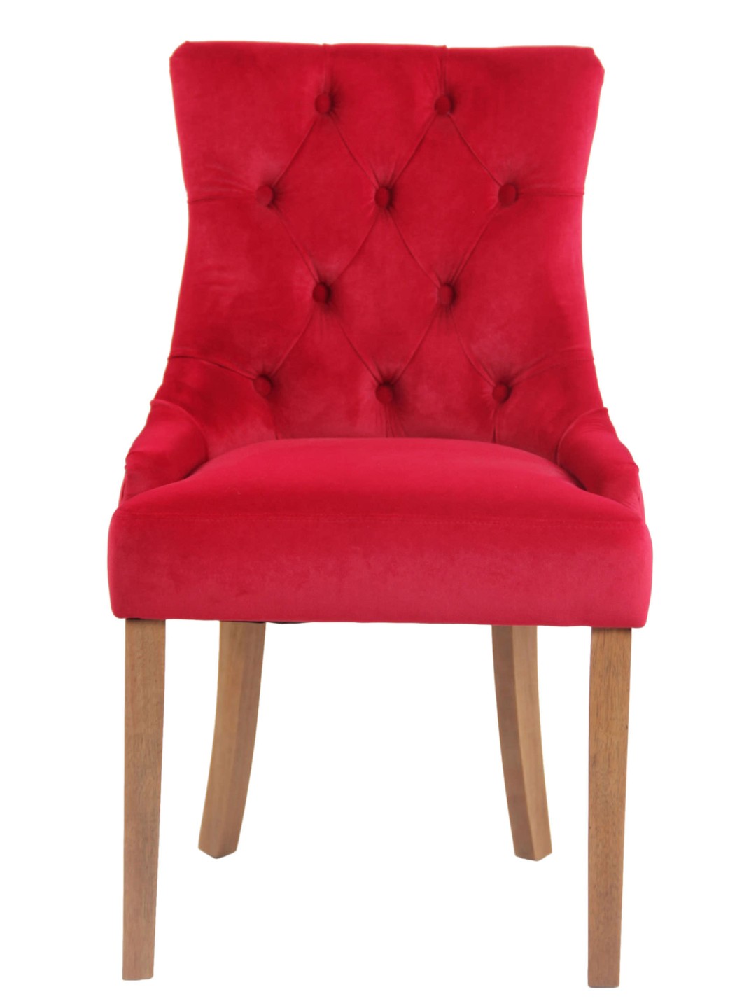 Sæt med 4 spisestuestole Aberdeen fløjl antique-light, rød