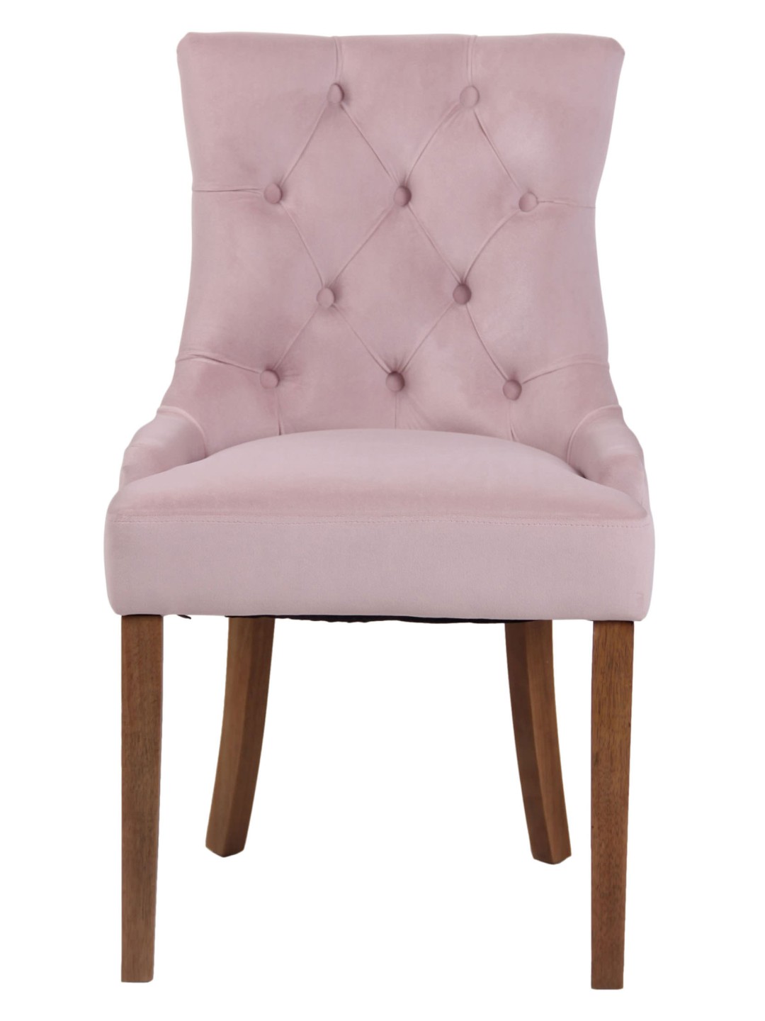 Sæt med 4 spisestuestole Aberdeen fløjl antique-light, pink