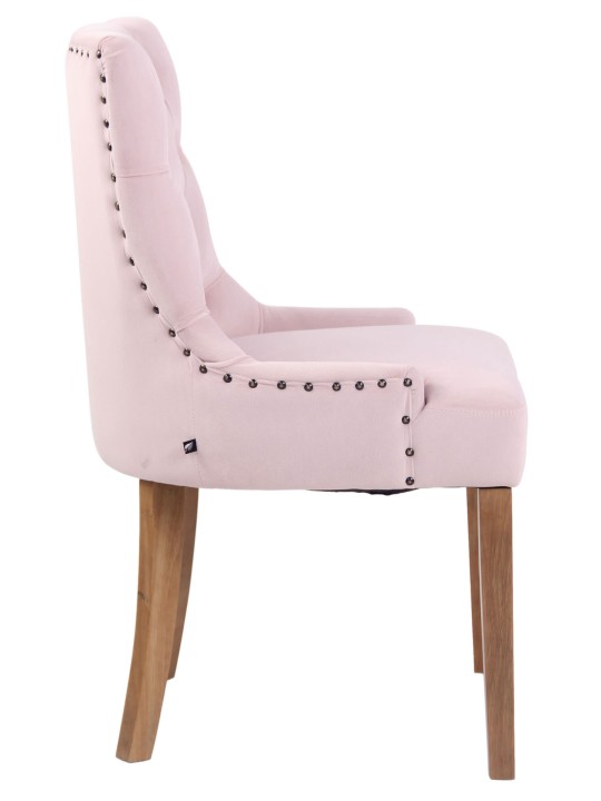 Sæt med 4 spisestuestole Aberdeen fløjl antique-light, pink
