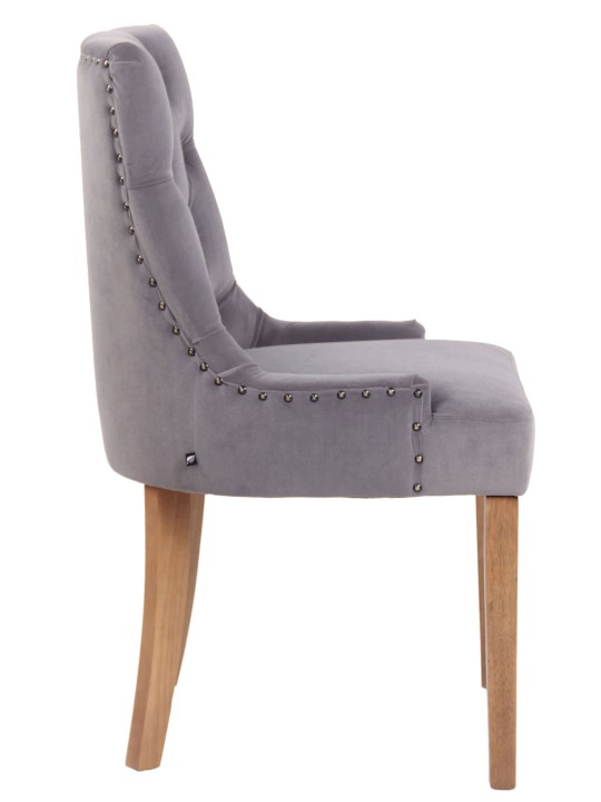 Sæt med 4 spisestuestole Aberdeen fløjl antique-light, grå