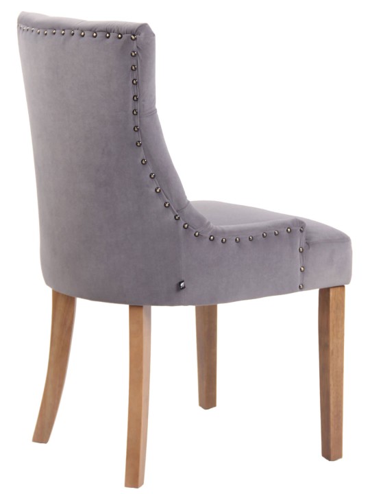 Sæt med 4 spisestuestole Aberdeen fløjl antique-light, grå