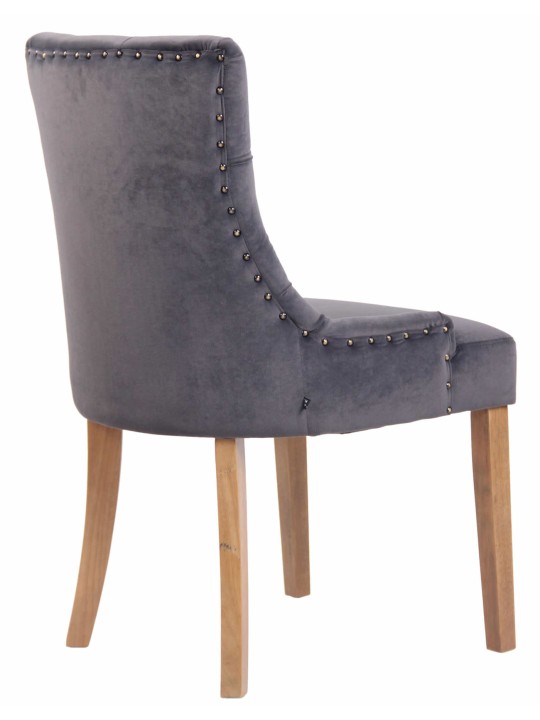 Sæt med 4 spisestuestole Aberdeen fløjl antique-light, mørkegrå