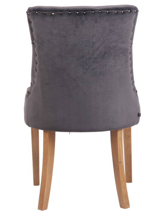 Sæt med 4 spisestuestole Aberdeen fløjl antique-light, mørkegrå