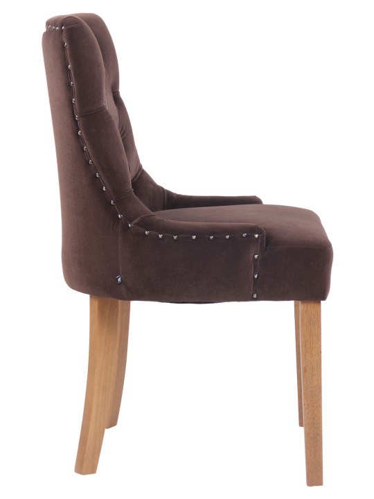 Sæt med 4 spisestuestole Aberdeen fløjl antique-light, brun