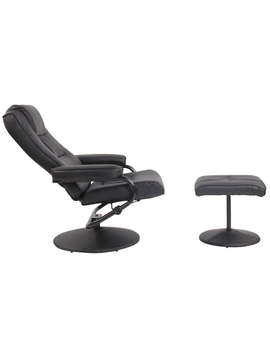 Ennis lænestol med fodskammel, sort Ennis lænestol med fodskammel, sort