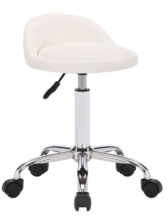 Arbejdsskammel Teramo imiteret læder, hvid