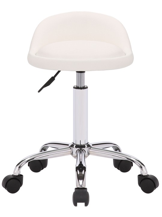 Arbejdsskammel Teramo imiteret læder, hvid