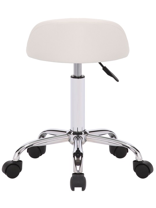 Arbejdsskammel Teramo imiteret læder, hvid