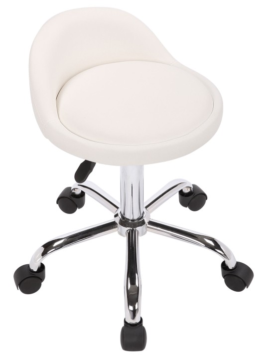 Arbejdsskammel Teramo imiteret læder, hvid