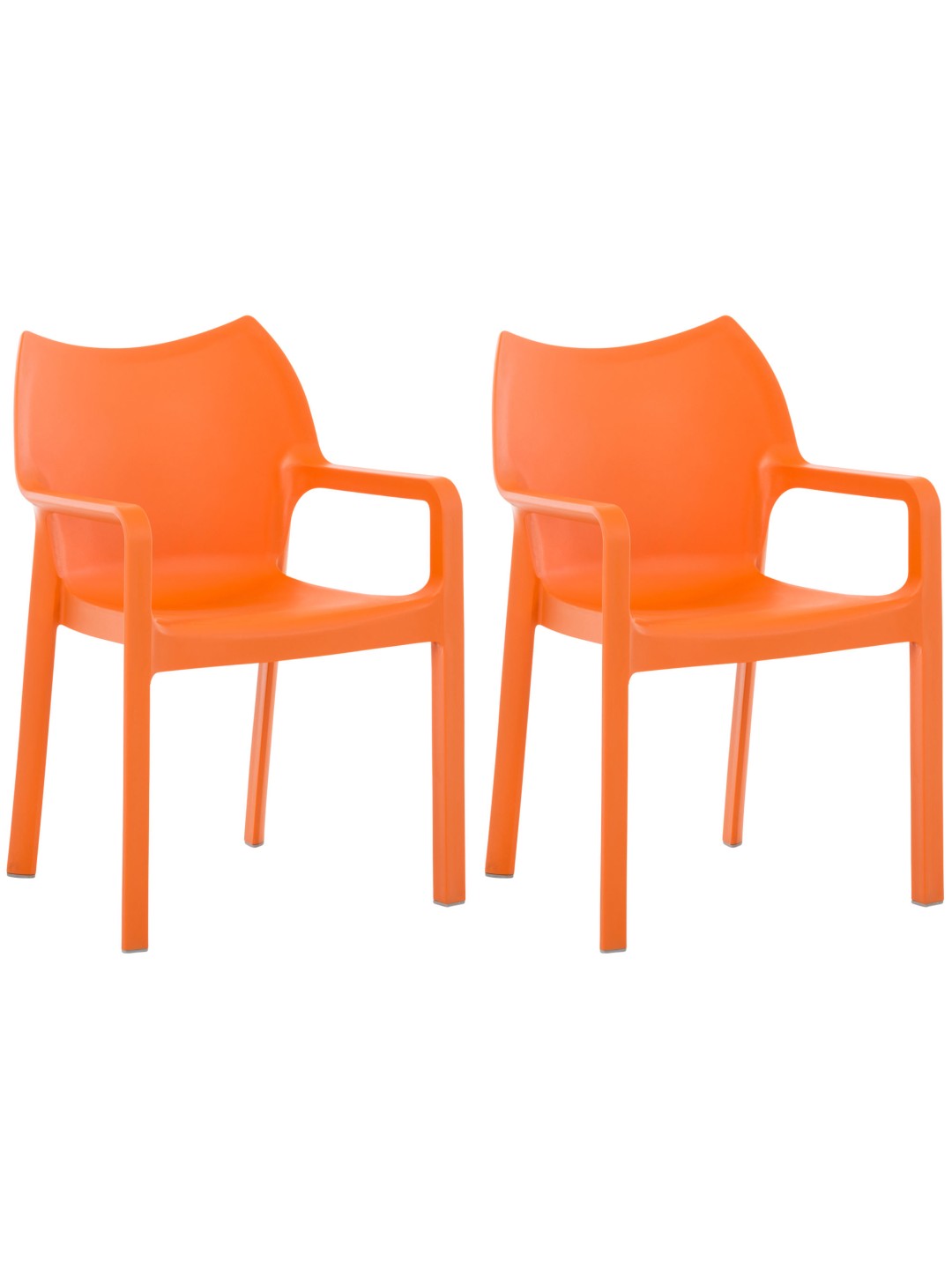 SÆT med 2 stabelstole DIVA, orange