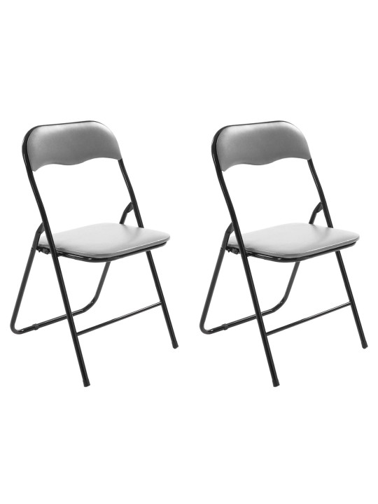 Sæt med 2 klapstole Felix, grå/sort