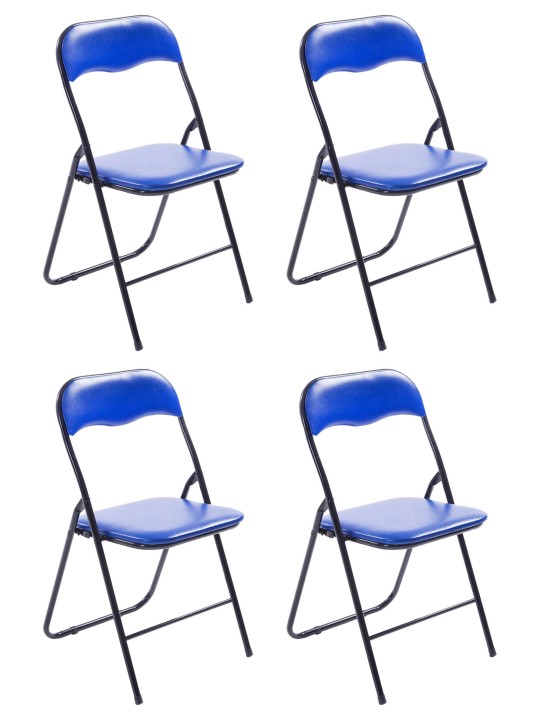 Sæt med 4 klapstole Felix, blå/sort Sæt med 4 klapstole Felix, blå/sort