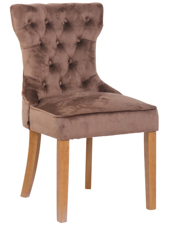 Stol Franca fløjl antique-light, brun