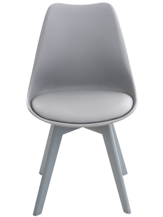 Sæt med 4 stole Linares plast, grå/grå