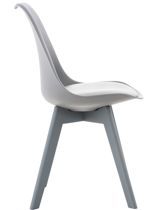 Sæt med 4 stole Linares plast, grå/grå