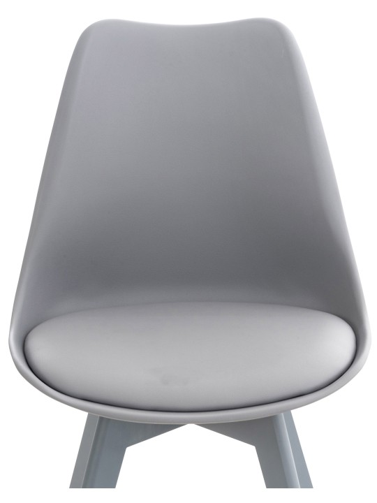 Sæt med 4 stole Linares plast, grå/grå