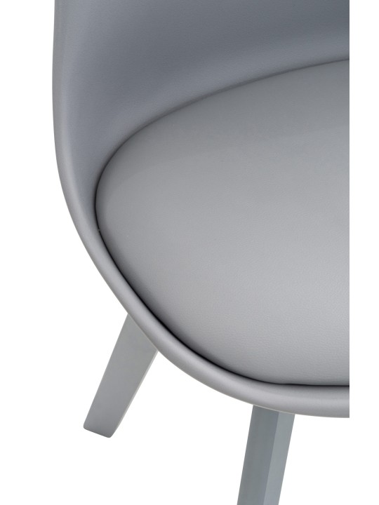Sæt med 4 stole Linares plast, grå/grå