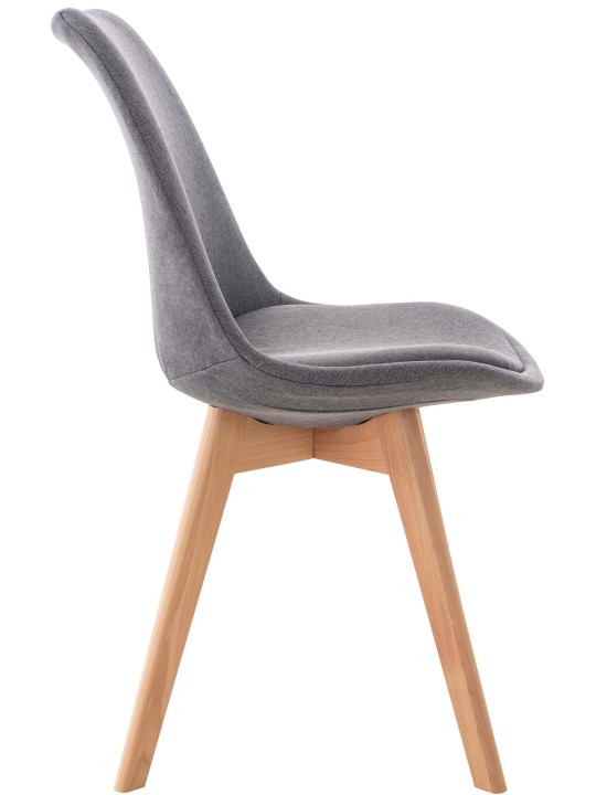 Sæt med 4 stole Linares stof, grå