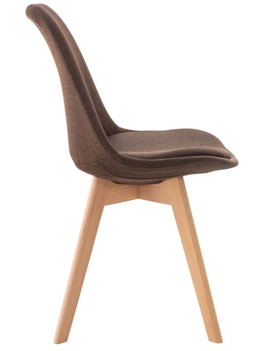 Sæt med 4 stole Linares stof, brun