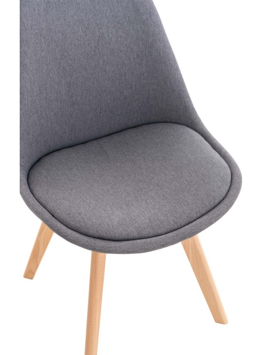 Sæt med 4 stole Linares stof, grå