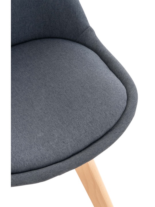 Sæt med 4 stole Linares stof, mørkegrå