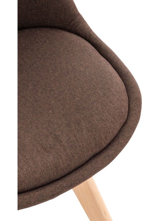 Sæt med 4 stole Linares stof, brun