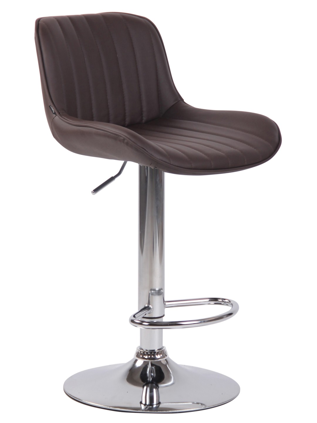 Barstol Lentini imiteret læder krom, brun