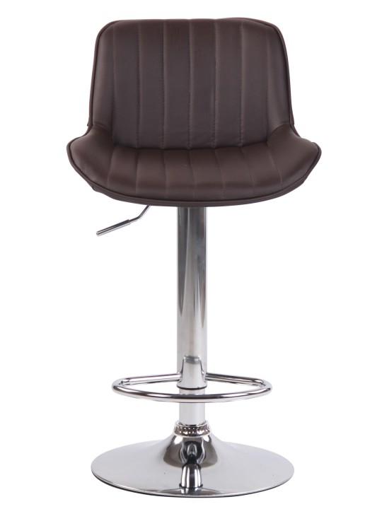 Barstol Lentini imiteret læder krom, brun