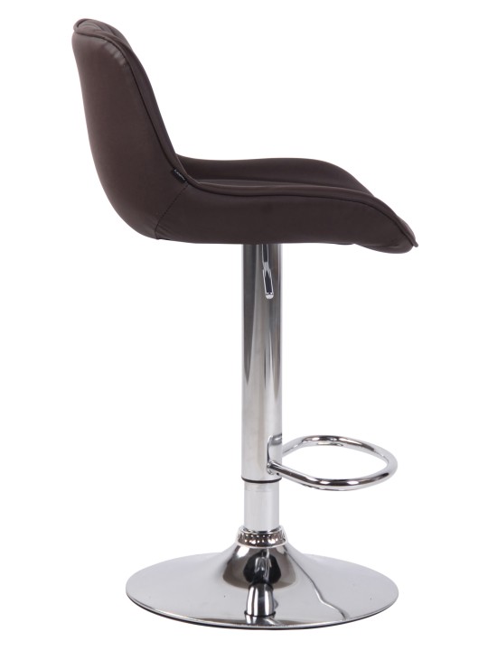 Barstol Lentini imiteret læder krom, brun