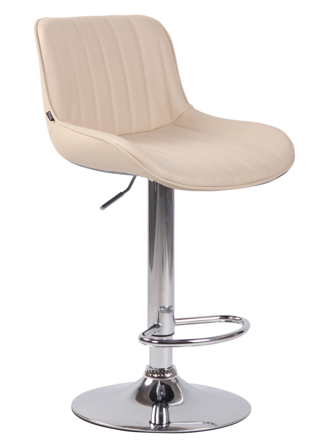 Barstol Lentini imiteret læder krom, creme