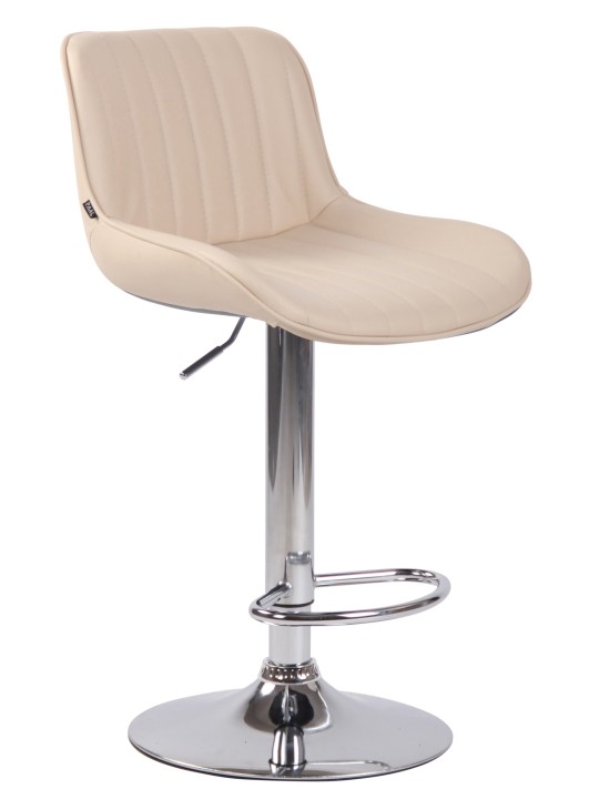 Barstol Lentini imiteret læder krom, creme