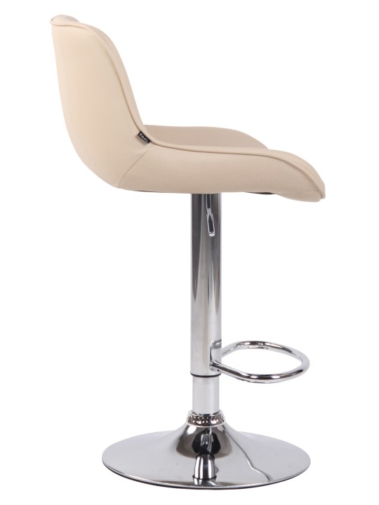Barstol Lentini imiteret læder krom, creme