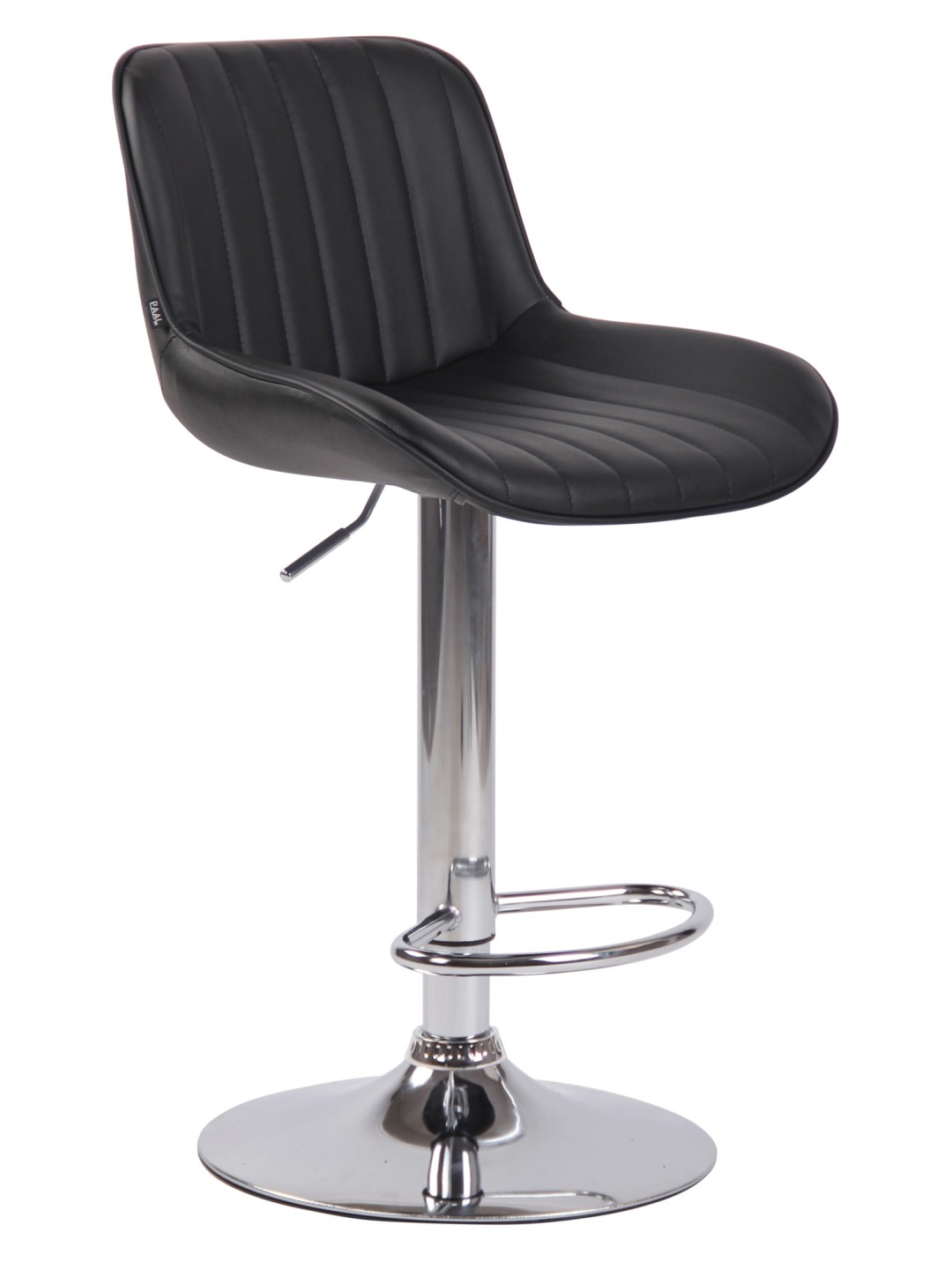 Barstol Lentini imiteret læder krom, sort
