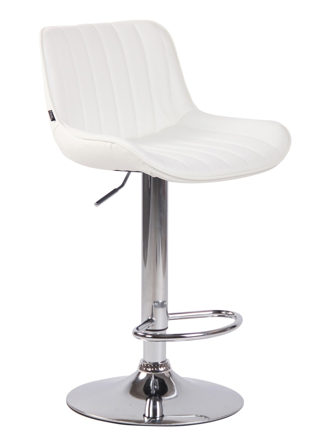 Barstol Lentini imiteret læder krom, hvid