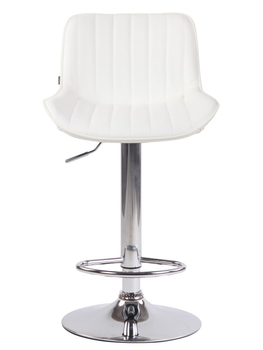 Barstol Lentini imiteret læder krom, hvid
