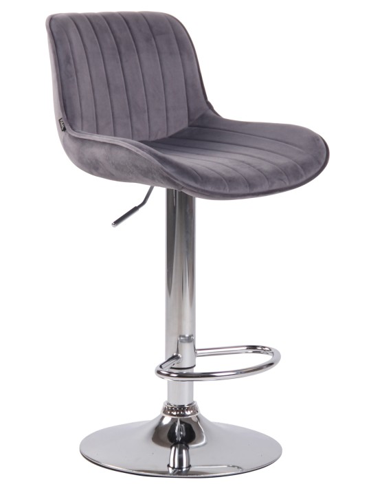 Barstol Lentini fløjlskrom, mørkegrå Barstol Lentini fløjlskrom, mørkegrå