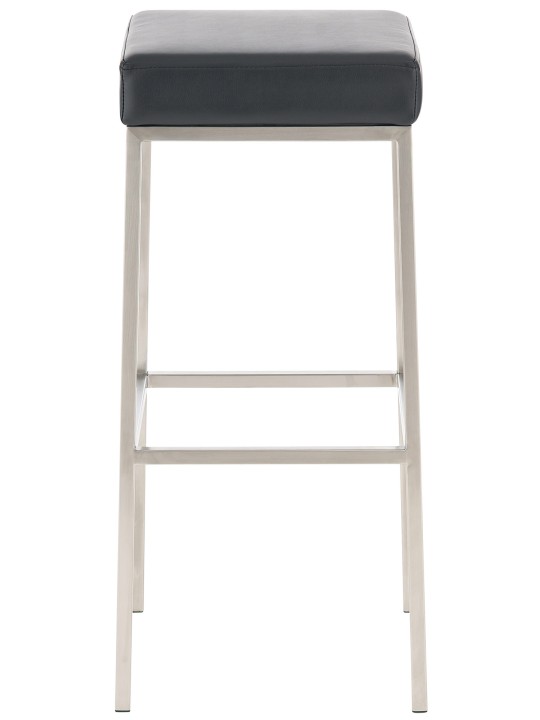 Sæt med 2 barstole Montreal 80 imiteret læder rustfrit stål, sort Sæt med 2 barstole Montreal 80 imiteret læder rustfrit stål, sort