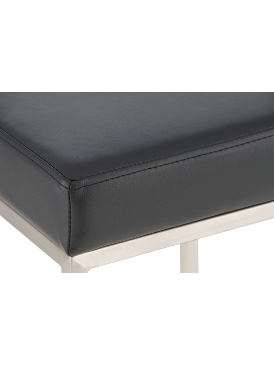 Sæt med 2 barstole Montreal 80 imiteret læder rustfrit stål, sort Sæt med 2 barstole Montreal 80 imiteret læder rustfrit stål, sort