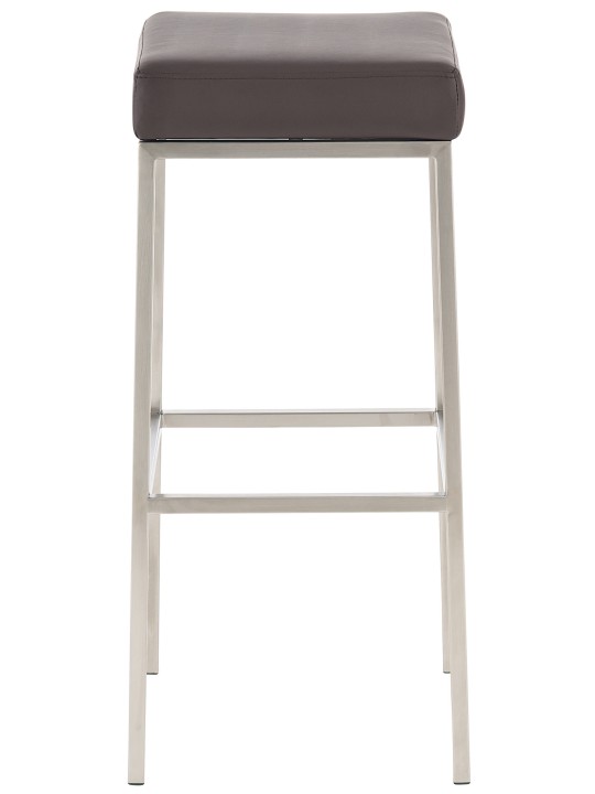 Sæt med 2 barstole Montreal 80 imiteret læder rustfrit stål, brun