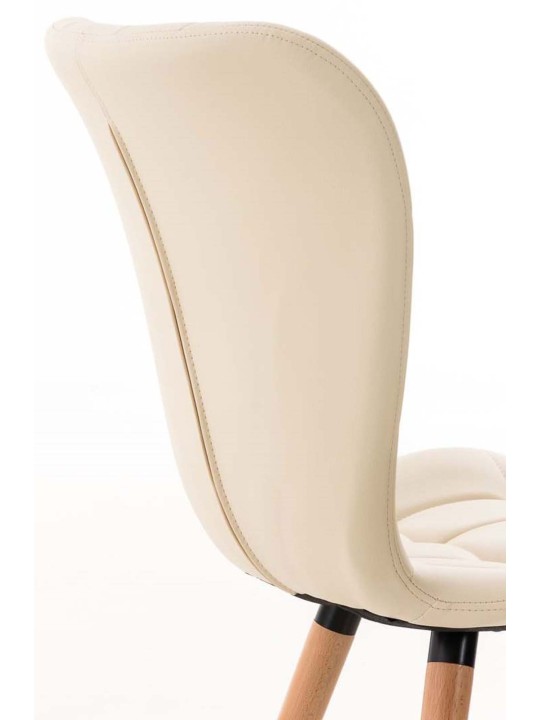 Sæt med 4 spisestuestole Elda imiteret læder, creme Sæt med 4 spisestuestole Elda imiteret læder, creme