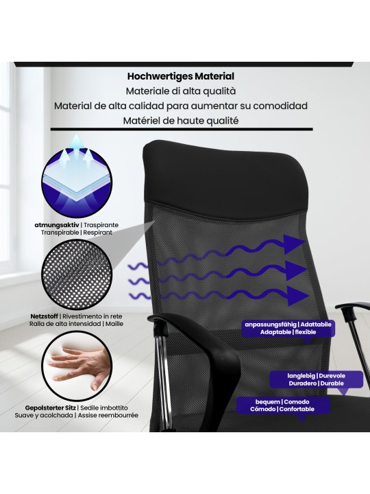 Kontorstol Washington, sort