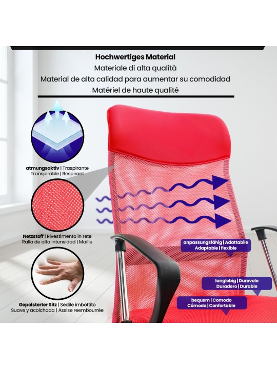 Kontorstol Washington, rød